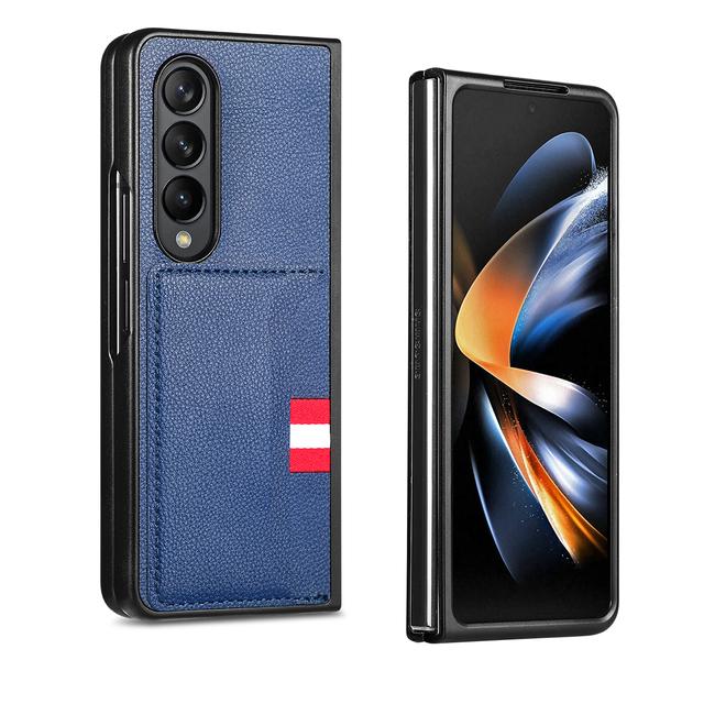 Non -Slip Phone Accessories Leather Case For Samsung Galaxy Z Fold 4 5g Fold3 Fold2 Fold4 Fold 3 2 Card Pocket Folding Cover