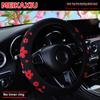 3D Flower Fabric Marine-Grade Material Car Rimless Steering Wheel Cover Suitable for 14-15 Inch Car Interior Accessories