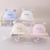 Unisex Pure Cotton Baby Bucket Hat - Spring/Summer Sun Protection with Cute Embroidery