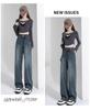2025 Women's Retro High-Waisted Wide-Leg Jeans - Trendy Petite Straight-Leg Style