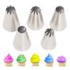 1/5pcs Extra Large Piping Nozzles Set, Stainless Steel Icing Nozzles, Cream Cake Piping Tips For Dessert Biscuit Cup Cake Tools