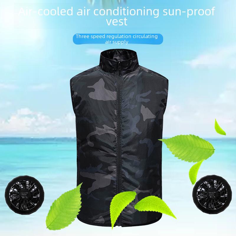 Summer Cooling Suit: High-Tech Fan Vest and Camouflage Fishing Vest for Men