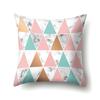 Polyester Pillow Case Nordic Ins Style Marble Geometric Printed Peach Leather Velvet Living Room Sofa Pillow Case