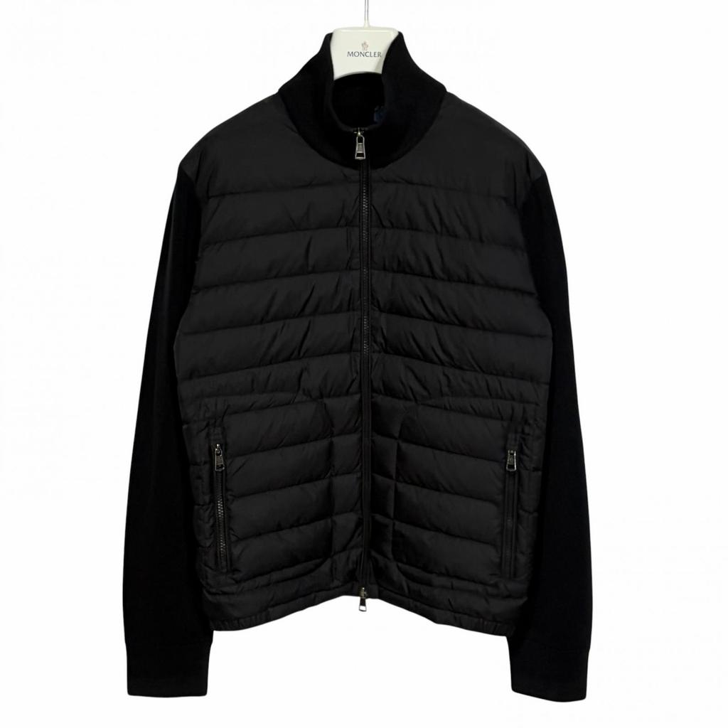 Moncler Down Knit Jacket Black Men's Size M Model H20919B50700A9341