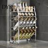 Heavy Duty Stainless Steel Rack Spice Rack, 2/3/4 Tier Condiment Organizer for Metal Seasoning Countertop, Multi-purpose Multi-Layer Bottle