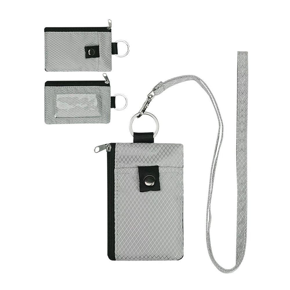 Waterproof RFID Blocking Wallet Lanyard Keychain Zipper Case Anti-Theft Wallet Slim Design ID Window Wallet Travel Use