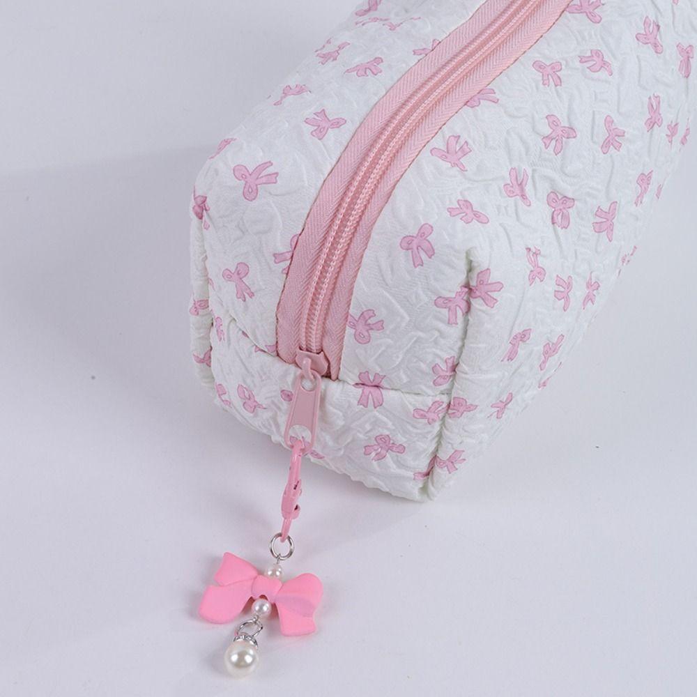 Large Capacity Pen Bag Bowknot Cosmetic Storage Bag New Stationery Bag  Gift