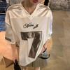 GLYDE Y2k Sports Oversize T-shirts Hip Hop Number Graphic Short Sleeve Tops Silvery Quick Drying Casual Basketball Tee