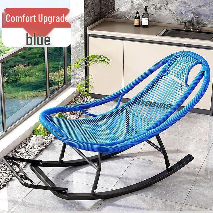Rattan Recliner Rocking Chair for Elderly - Cozy Balcony Nap Sofa