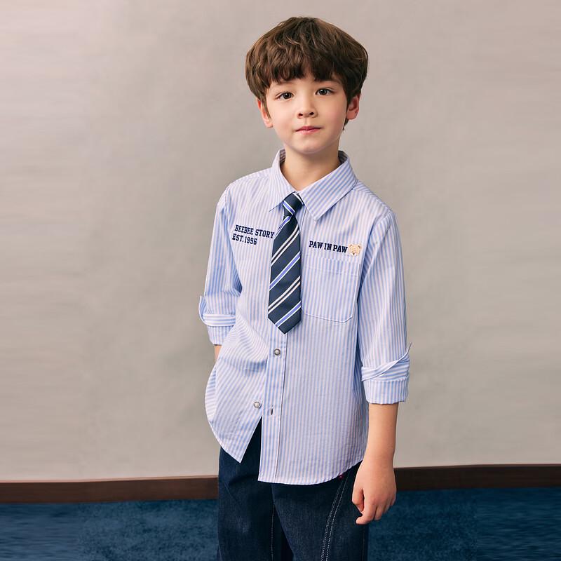 PawinPaw 2026 Spring/Summer Boy's Striped Casual Shirt