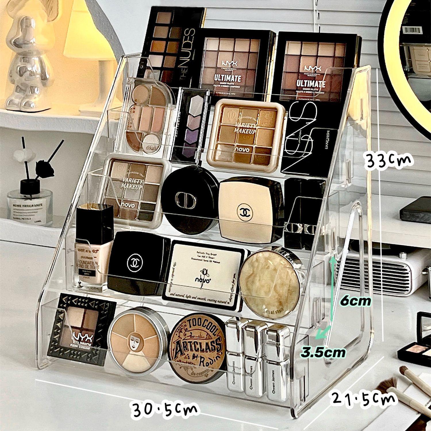 Acrylic Tiered Display Rack for Skincare & Makeup Storage 5-Tier Cosmetic Storage Rack