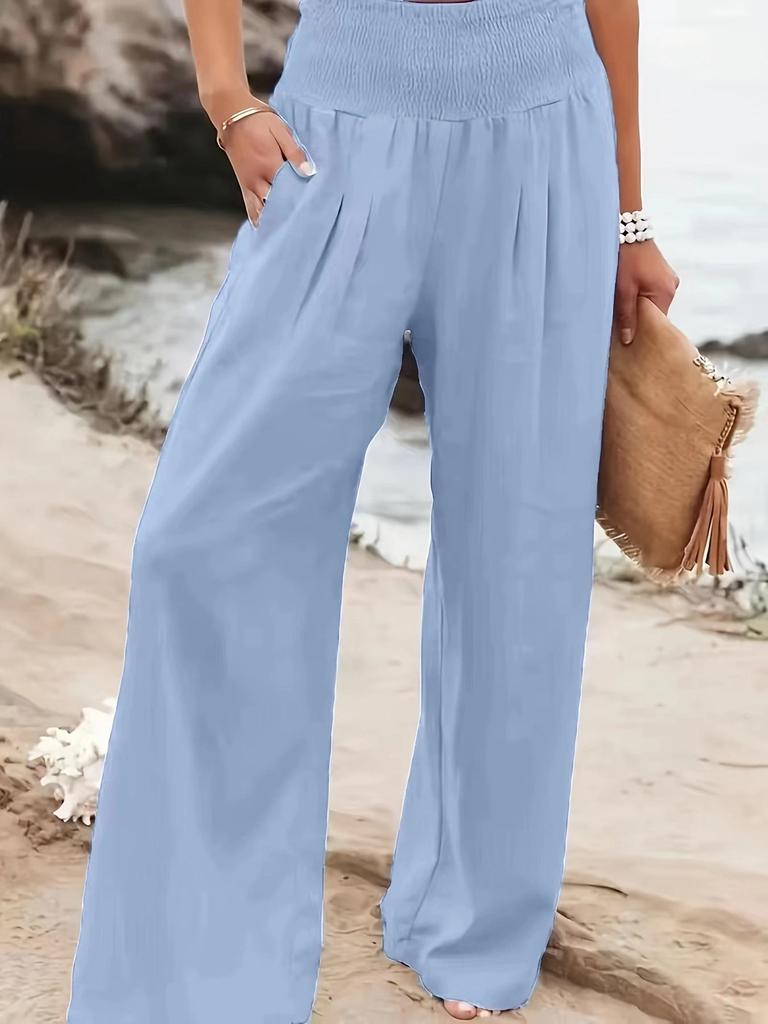 Cross2026 Women's Comfortable Cotton Linen Mid-Waist Long Pants - Casual Spring European American Style
