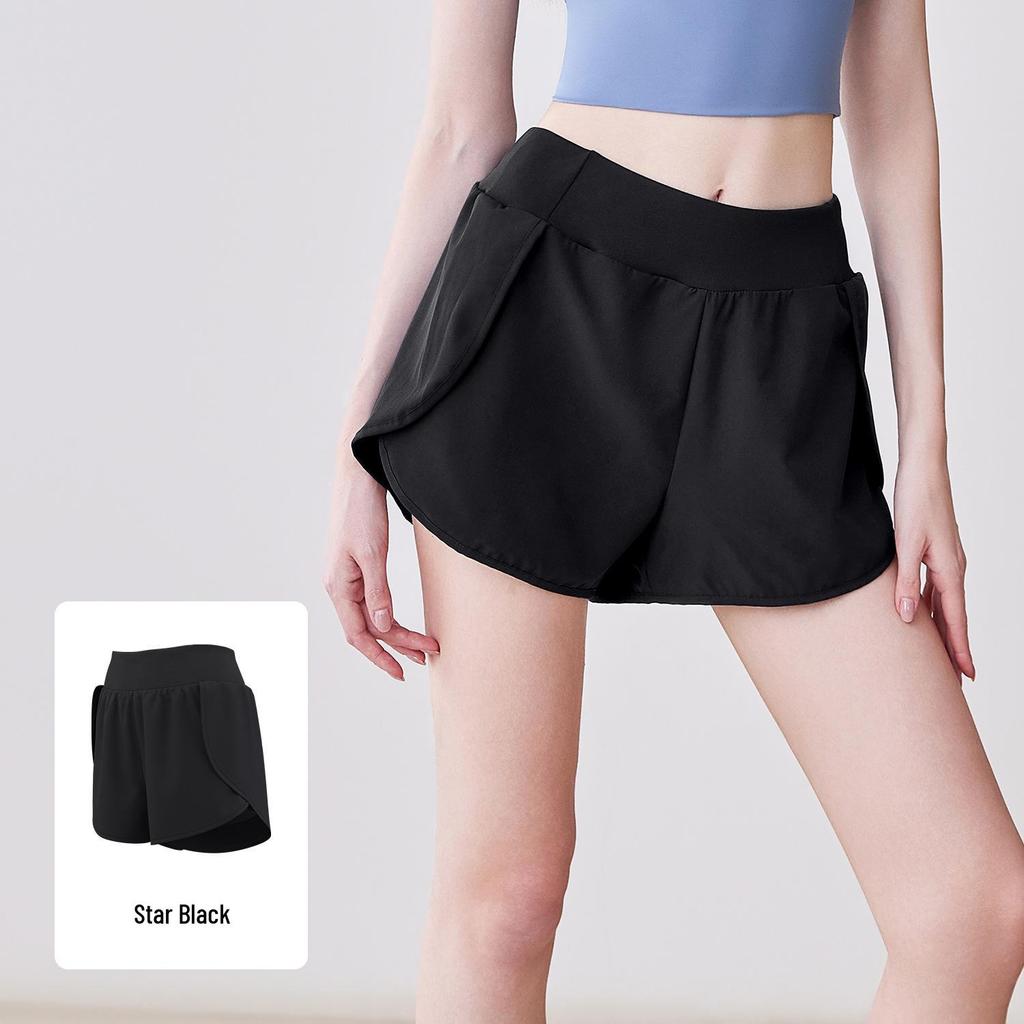 Summer Quick-Dry Two-Piece Running Shorts with Side Pockets