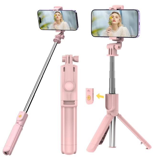 Wireless Selfie Stick for Smartphone, 44 Inch Tripod with Bluetooth Remote, Portables Foldable Stand for Vlog Shooting Record
