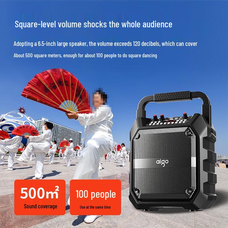Aigo T52 Portable Outdoor KTV Bluetooth Speaker CN plug (adapter included)