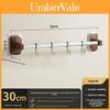 Soporte de Pared con Grano de Madera Ganchos de Cocina Sin Taladro Con Múltiples Colgadores de Acero Para Utensilios de Cocina