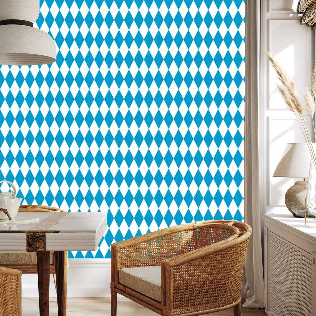 Harlequin Diamonds Wallpaper Turquoise, Celadon Background for Living Room and Bedroom 50x1000