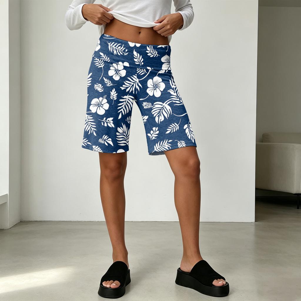 Women's High Waist Wide Leg Shorts Casual Summer Vacation Floral Print Loose Fit Comfortable Beachwear