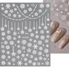 Winter Snowflake Christmas Nail Art Sticker White 3D Relief Adhesive Nail Art Decoration Sticker Nail Charm Manicure Decals