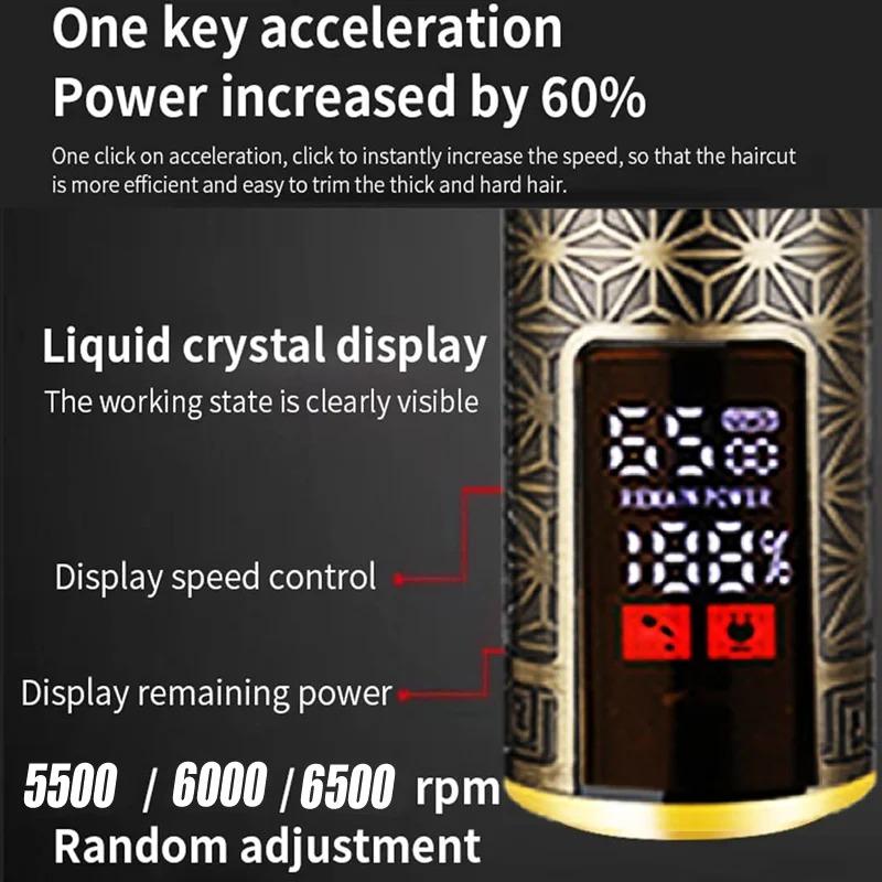 Stainless Steel Hair Clippers with Large Digital Display Electric Hair Clipper Professional USB Cordless Clipper Professional Beard Trimmer