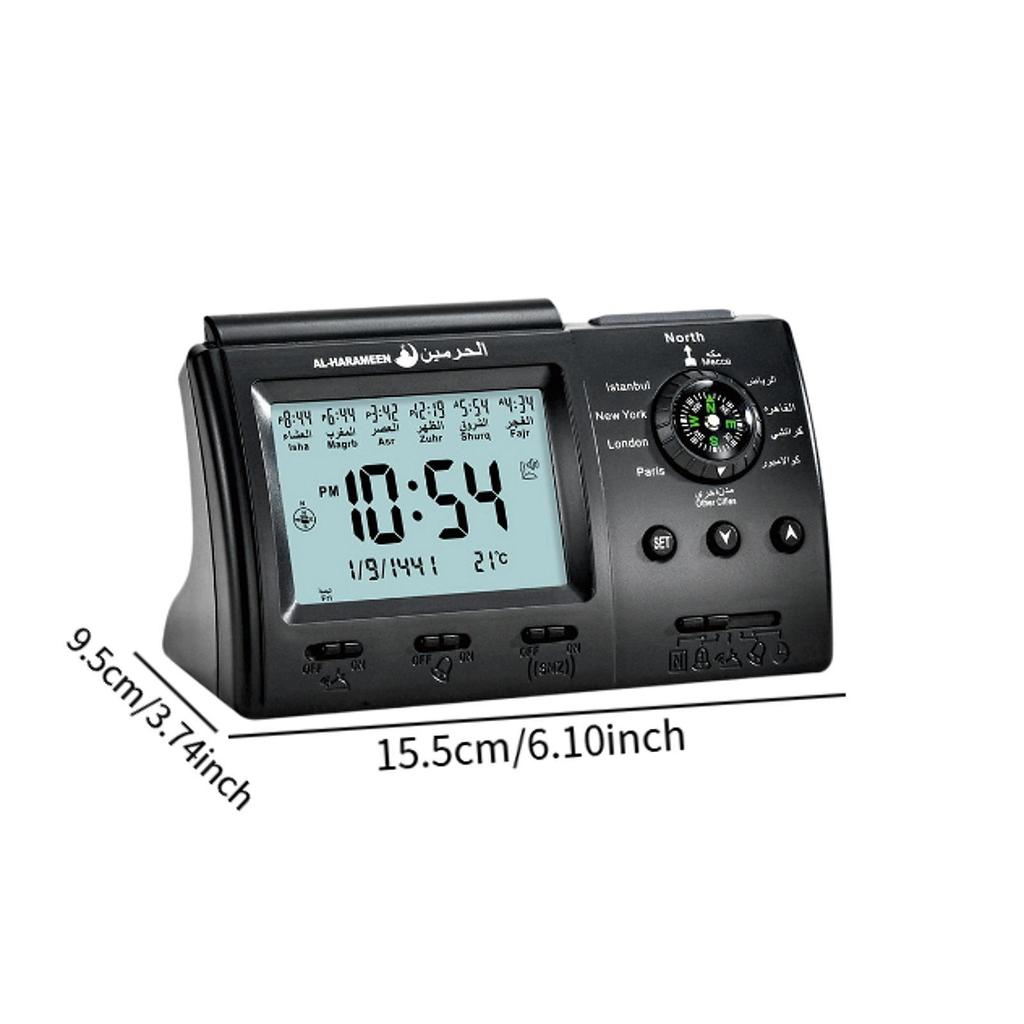 Azan Clock with Prayer Reminder Mosque LED Digital Alarm Clock Islamic Muslim Calendar Temperature Home Bedroom Decoration Gift