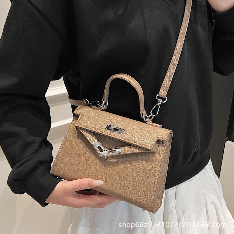 Hand Improvement Sense Kelly Small Square Bag Shoulder Bag European and American Retro High Intelligence Loose Davis Bag Shoulder Crossbody Bag