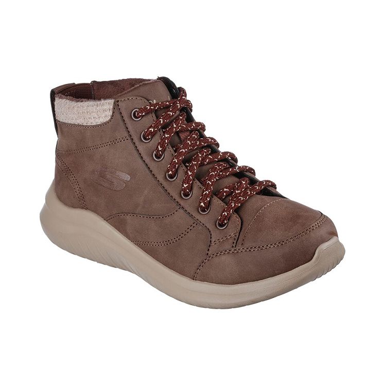 Skechers Ultra Flex 2.0 Leder Leicht Bequem Mittelhoch Freizeit-Schuhe Damen Freizeit-Schuhe Schokolade 167449-BRN