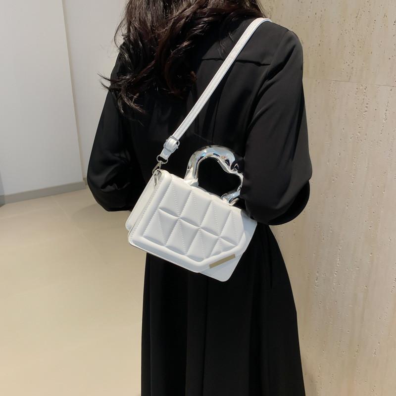 Schicke Trendy PU-Leder Handtasche Kleine Quadratische Tasche Für Damen Mit Stilvollen Nähten