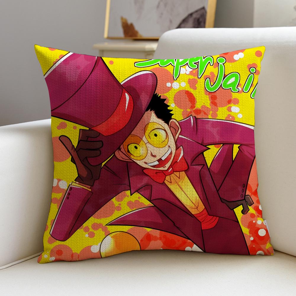 Chaotic SSuperjailS Cushion Cover Breathable and skinfriendly linen pillowcase square removable and washable cushion