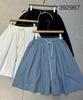 Non-ben High Waist Elastic Plus Size Casual Korean Midi Umbrella Skirt - Spring/Summer Collection