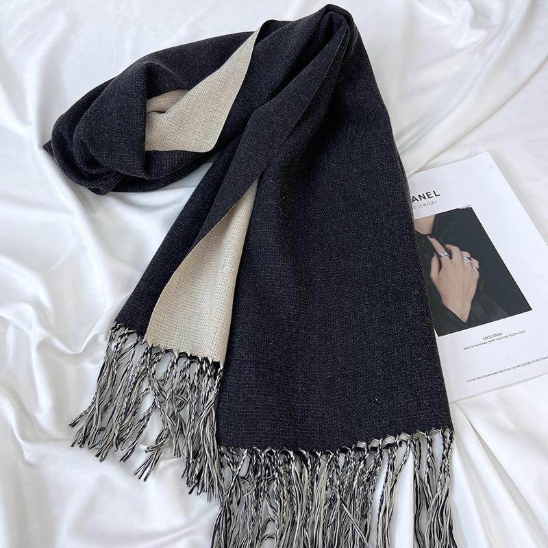 Fashionable And Trendy Scarves For Women In Autumn And Winter, New Mid Length Scarves With Sweet And Warm Tassel Shawls For Students And Couples