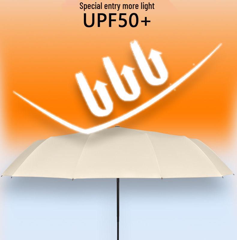 24-Rib Automatic Umbrella, Black Glue Sun Protection, Custom Logo, Business Gift – Enhanced for All-Weather Use