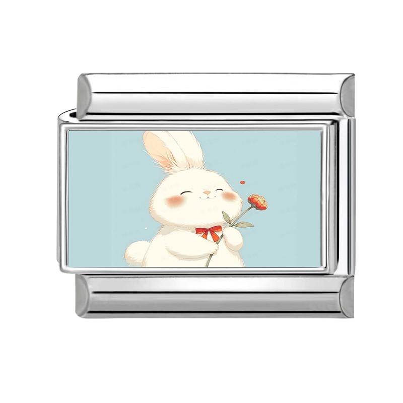Y2K Lovely Animals Cat Dog Rabbit Moon Butterfly Flower Cactus Italian Charm Fit 9mm Stainless Steel DIY Making Bracelet Jewelry