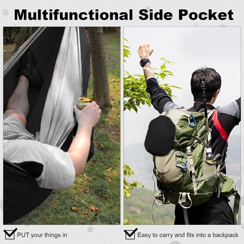 Camping Hammock Double Portable Hammock 210T Nylon with Tree Straps Carabiners Storage Bag for Hiking Beach Outdoor