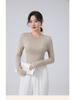 New Autumn/Winter Modal Wool Crew Neck Base Layer Top - White Long Sleeve Shirt