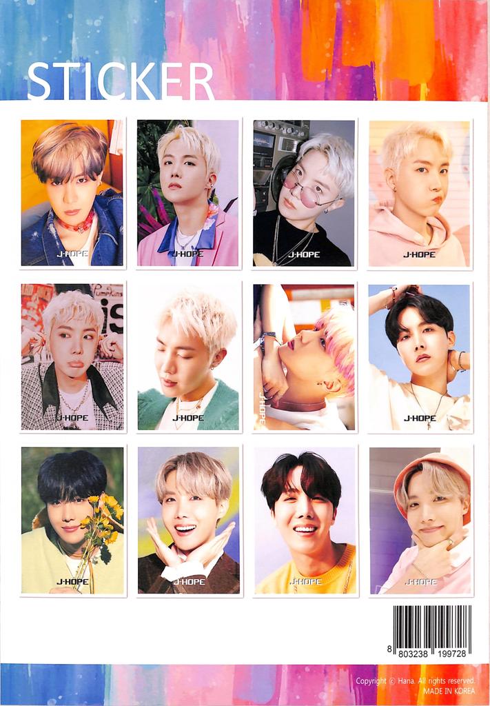Hoseok BTS Varer Plakat A3 Størrelse 12 Ark 1 Klistremerkesett J-HOPE + [Produkt]