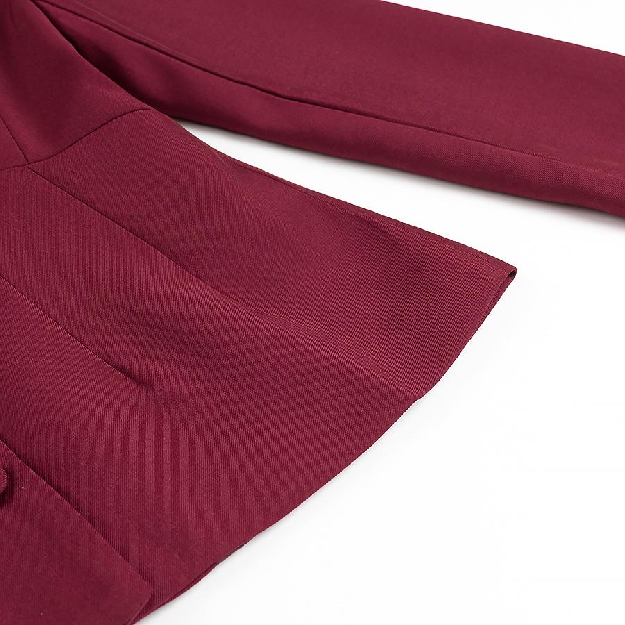 Spring European & American V-Neck Slim Suit Jacket with Straight-Leg Pants Set