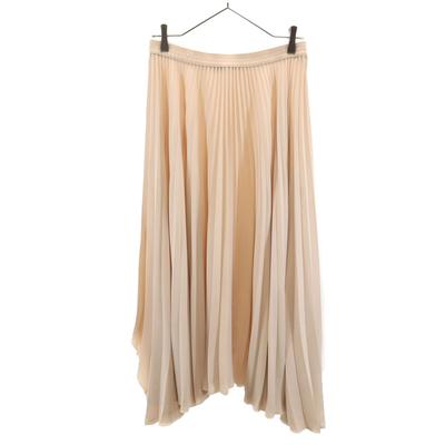 Made In Japan Long Length Pleated Skirt S Pink Beige Waist Rubber Women Used