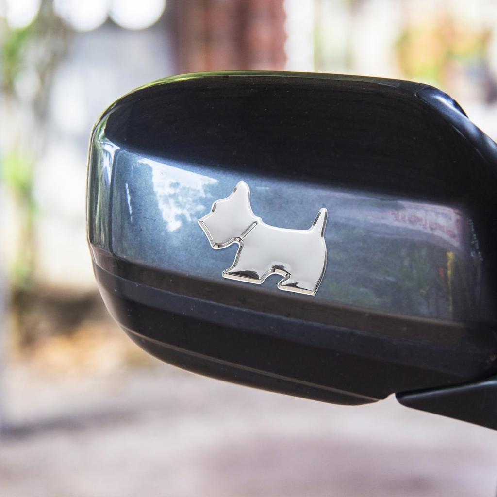 LEDMOMO Car Stickers Set of 2 3D Metal Dog Car