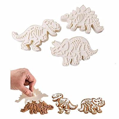 Large 3-Piece Dinosaur Cookie Cutter Set for Baking and Confectionery
