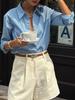 KaiKuo 2026 Spring/Summer Women’s Solid Color Button-Up Shirt - European and American Style