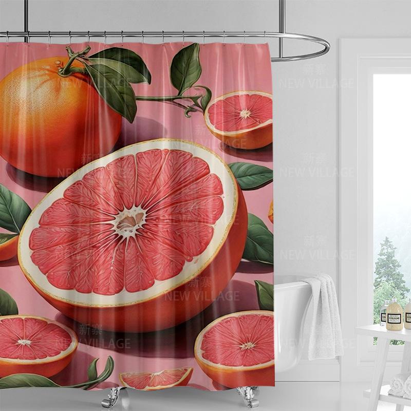 Mexican-Style Colorful Female Shower Curtain-Lady In Bright Attire, Cacti, Watermelons,Birds & Flowers, High-Quality, Waterproof