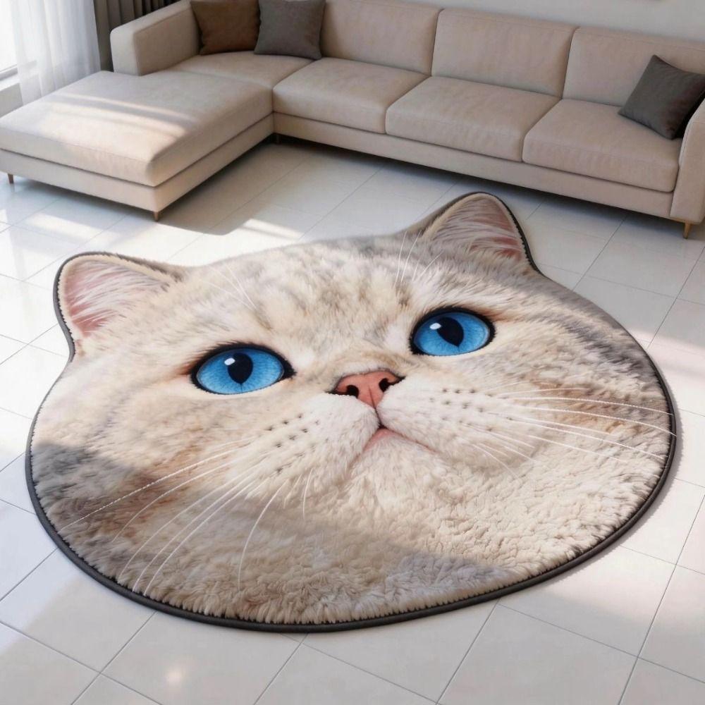 Anti-fouling Cat-Shaped Area Rug Non-Slip Cartoon Carpet Cute Home Decor Carpet  Living Rooms