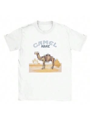 Retro Car Camel Cigarettes T-Shirt Vintage Cotton Tops Tees Short Sleeve Casual Streetwear Men Women Loose Harajuku Clothing