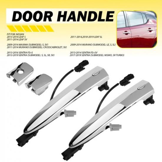 Exterior Door Handle Front Rear Left Right Side Chrome Fit 2013-18 Nissan Sentra