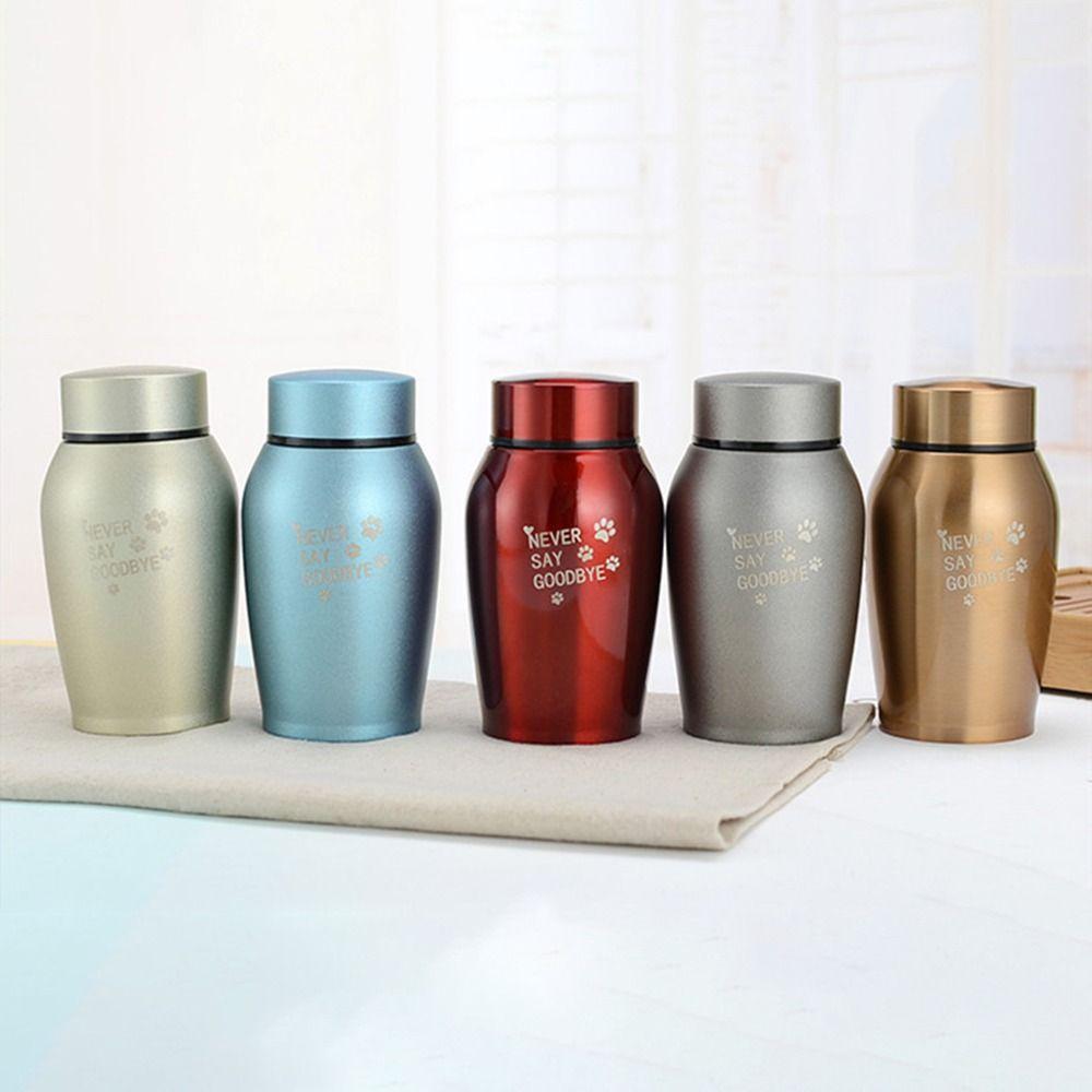 RVS Begrafenisurn voor Huisdieren Huisdier Pootafdruk Hond Kat Crematie-urnen Bureau Decoratie