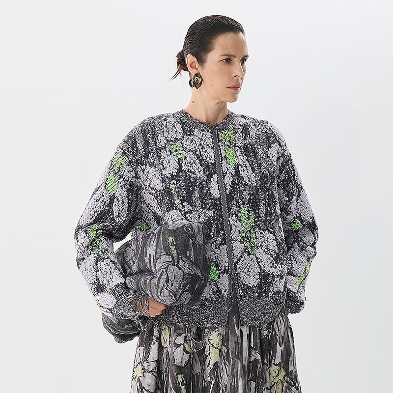 JNBY 2025 Spring Crew Neck Cardigan Knit Sweater