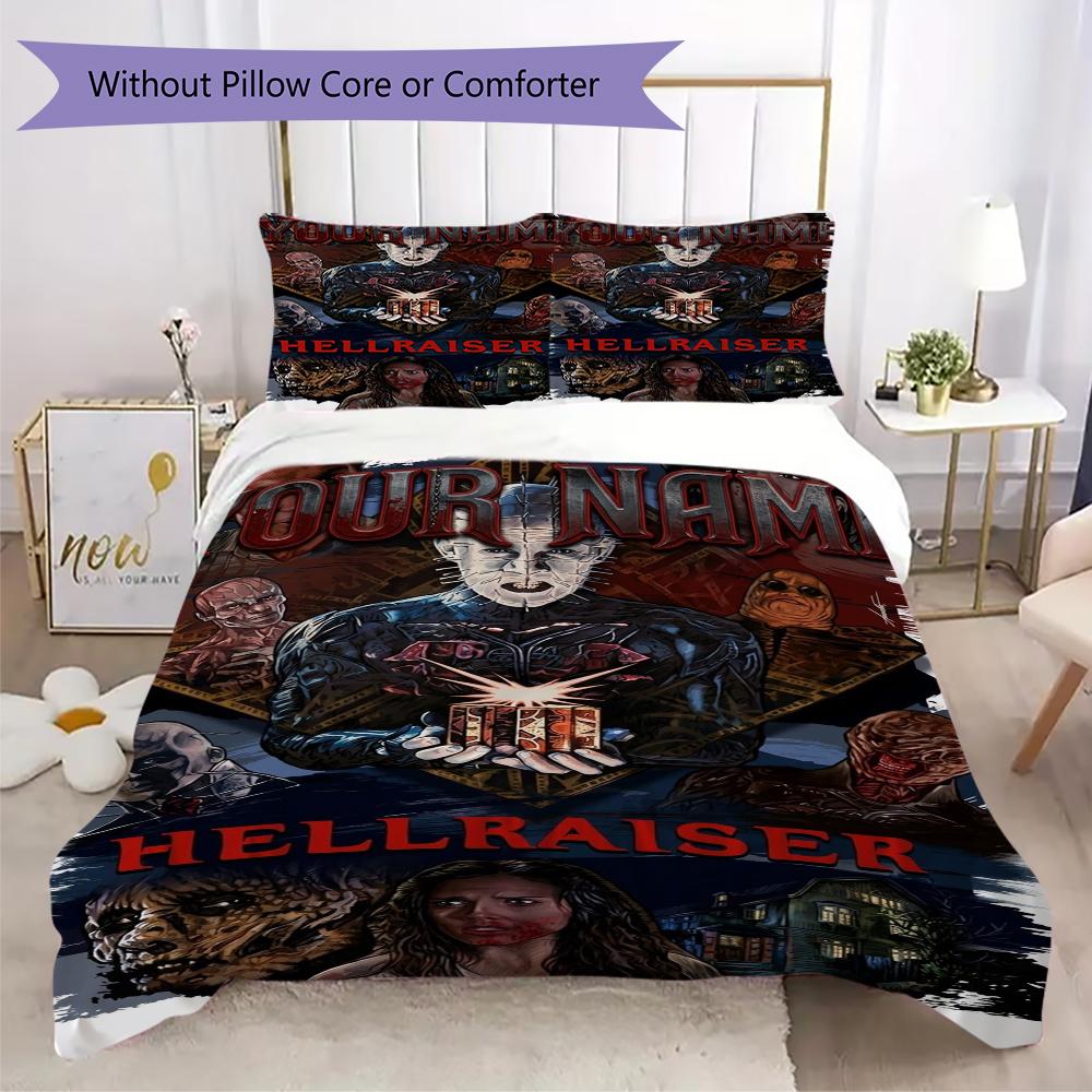 Custom Name Hellraiser Pattern Bedding uilt Set uilt Cover Pillowcase Home Decoration Birthday Gift (1*duvet cover+2*pillowcase without core)