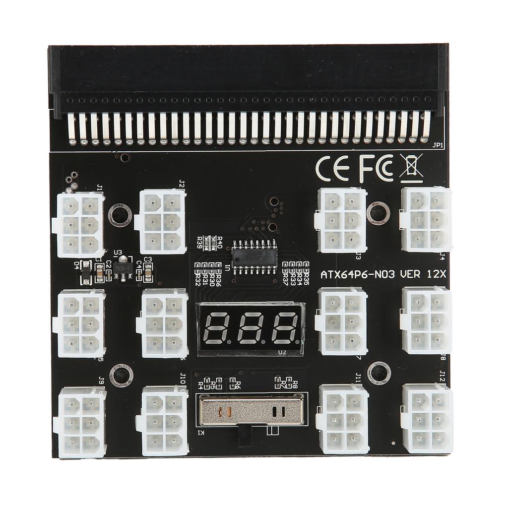 Power Distribution Board Adapter 12 Position Breakout Module Motherboard Accessories 12VBlack