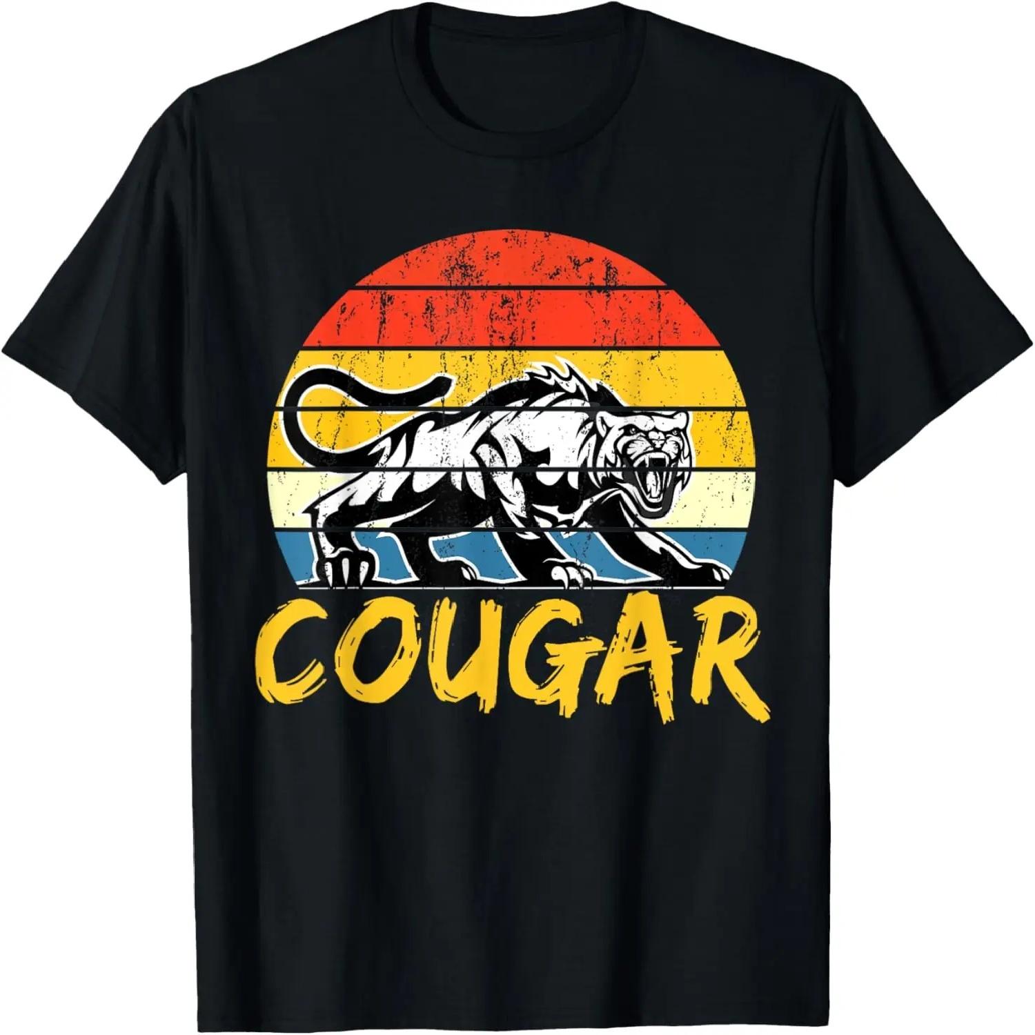 

Cougar Funny Cougars Retro Vintage Cougar Lovers T-Shirt XXXXXL чорний
